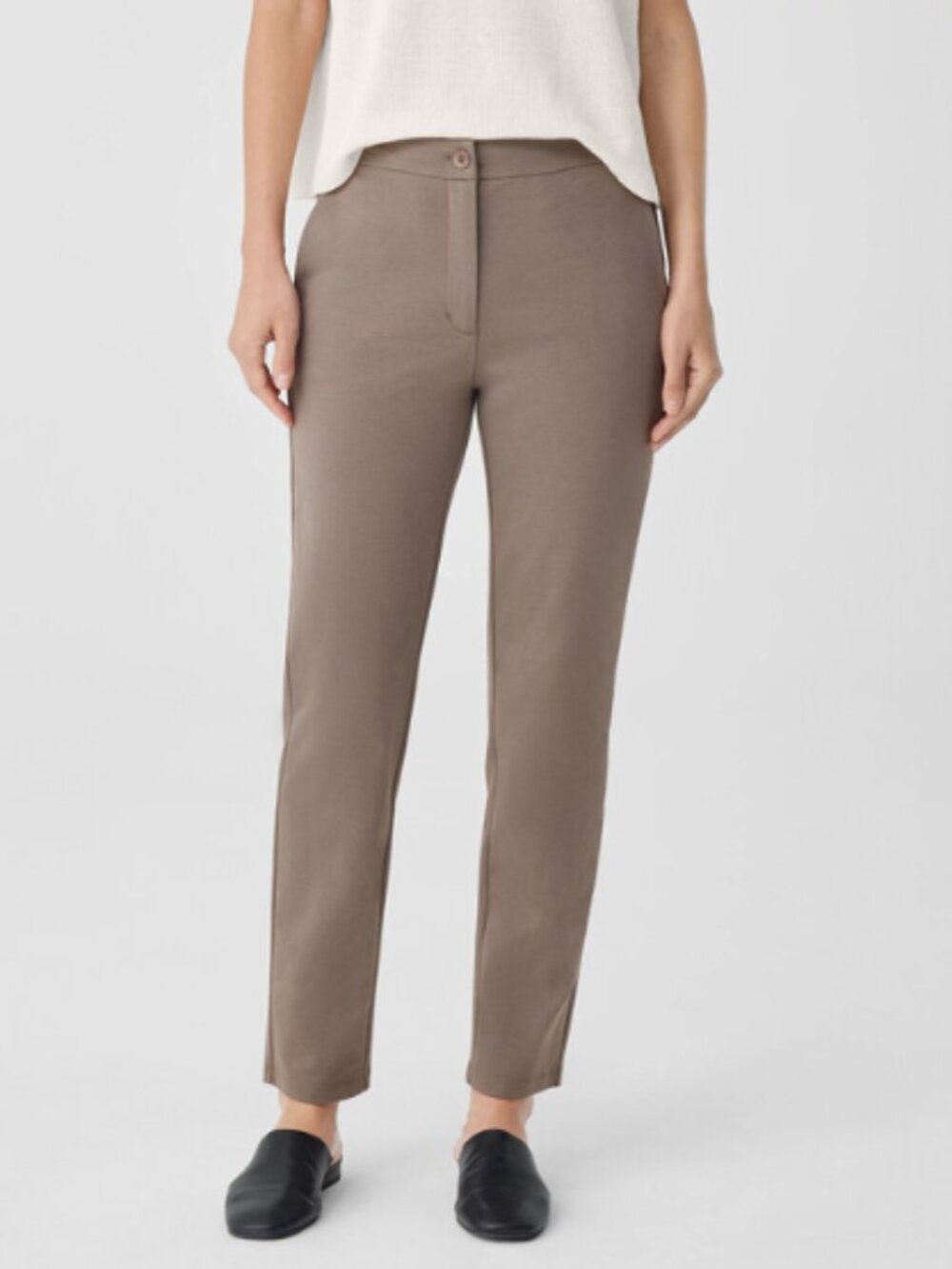 NWT Eileen Fisher High Waisted Ankle Pant Taupe Size Medium